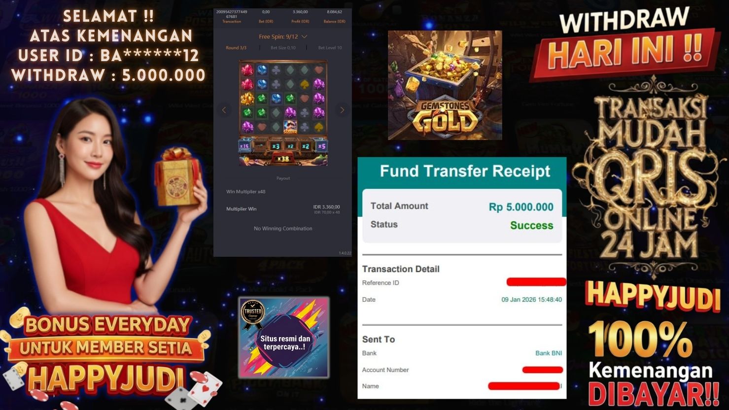 HAPPYJUDI JACKPOT SLOT GEMSTONES GOLD